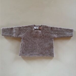 Zara baby girl mauve knit button back sweater